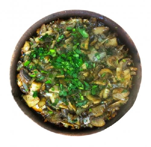 Чашушули с грибами,  помидорами, зеленью